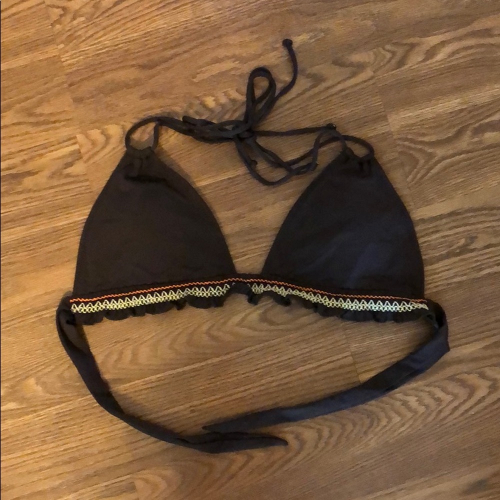 Large brown halter bikini top